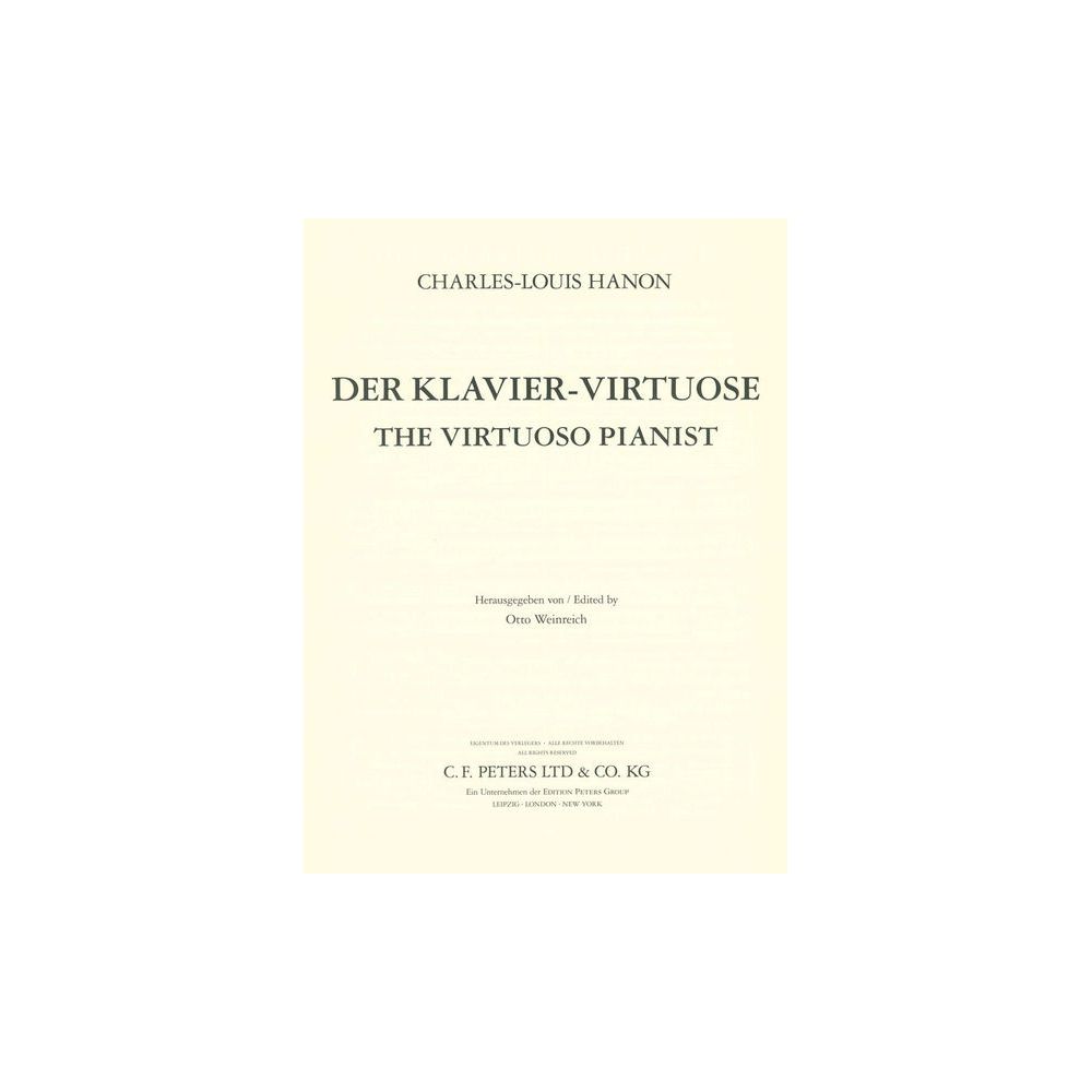 Edition Peters Hanon Der Klavier