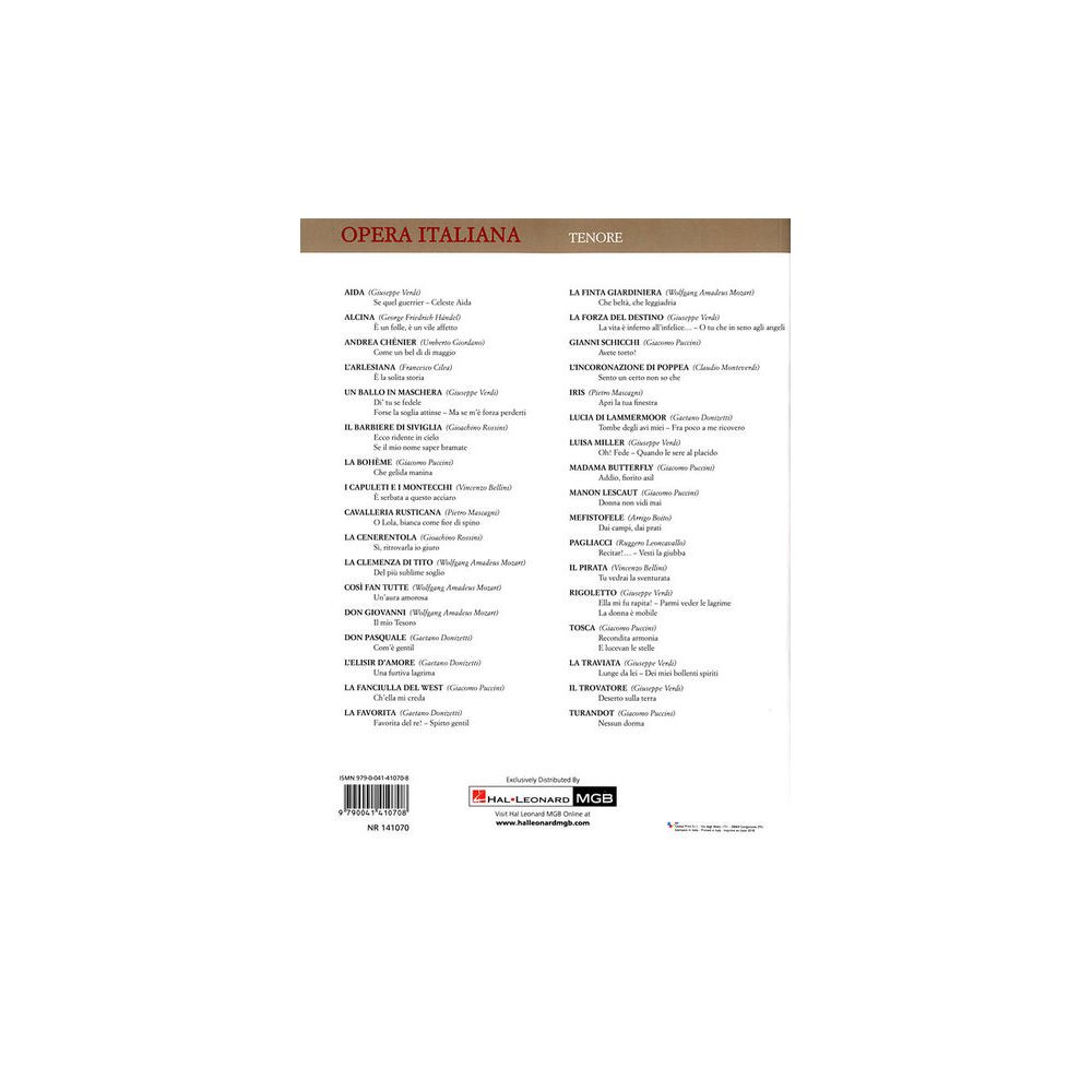 Ricordi Opera Italiana Tenor – Thomann Ireland