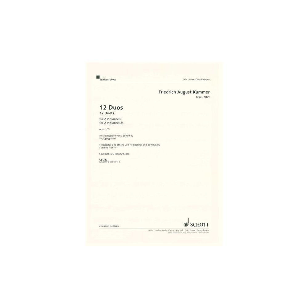Schott Kummer 12 Duos Cello – Thomann Ireland