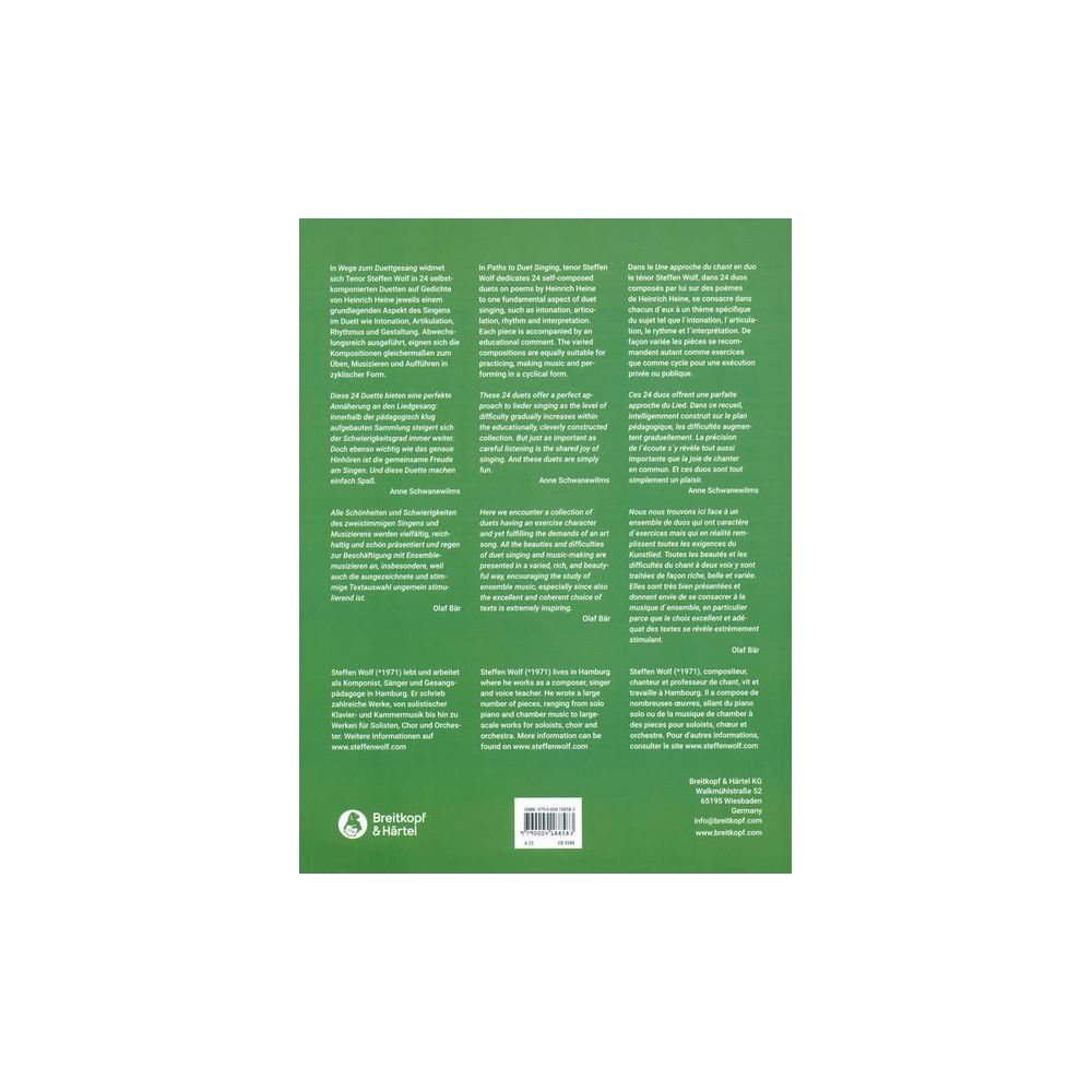 Breitkopf & Härtel Wege zum Duettgesang – Thomann Ireland