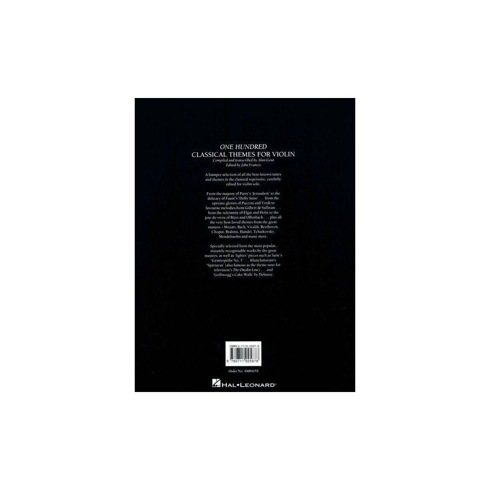 Music Sales 100 Classical Themes Violin – Thomann Ireland