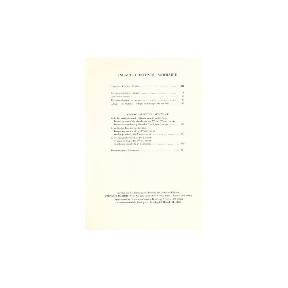Henle Verlag Brahms Symphonie Nr. 1 – Thomann Ireland