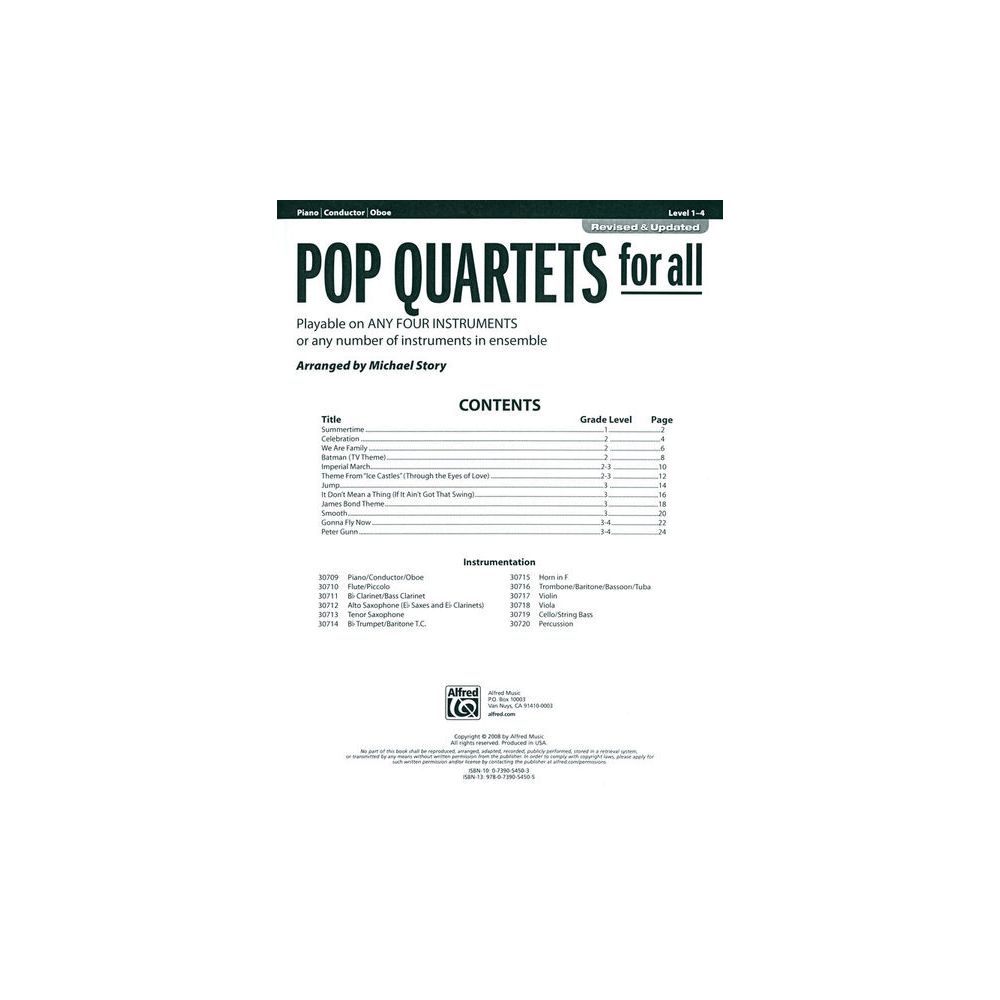 Alfred Music Publishing Pop Quartets For All Piano – Thomann Ireland