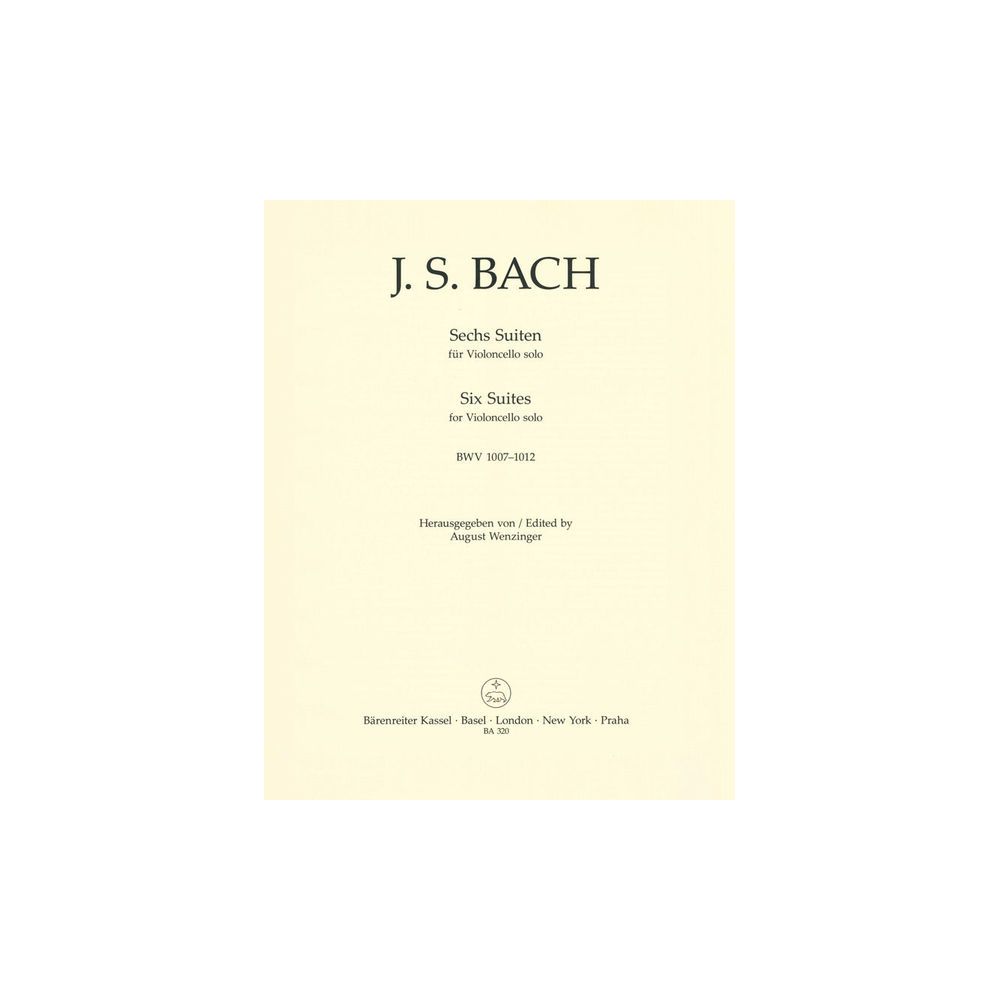 Bärenreiter Bach Sechs Suiten BWV1007