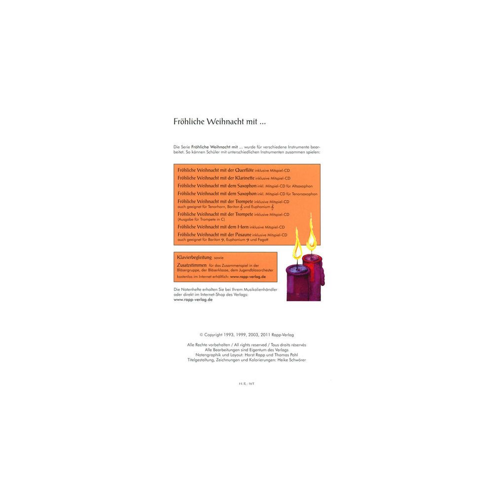 Horst Rapp Verlag Fröhliche Weihnacht Horn – Thomann Ireland