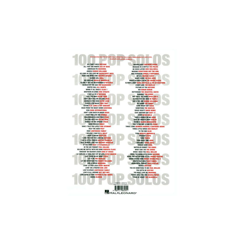 Wise Publications 100 Pop Solos for Saxophone – Thomann Ireland