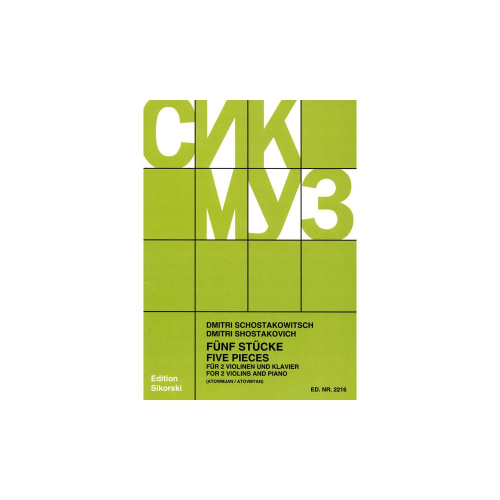 Sikorski Musikverlage Schostakowitsch 5 Stücke VL – Thomann Ireland