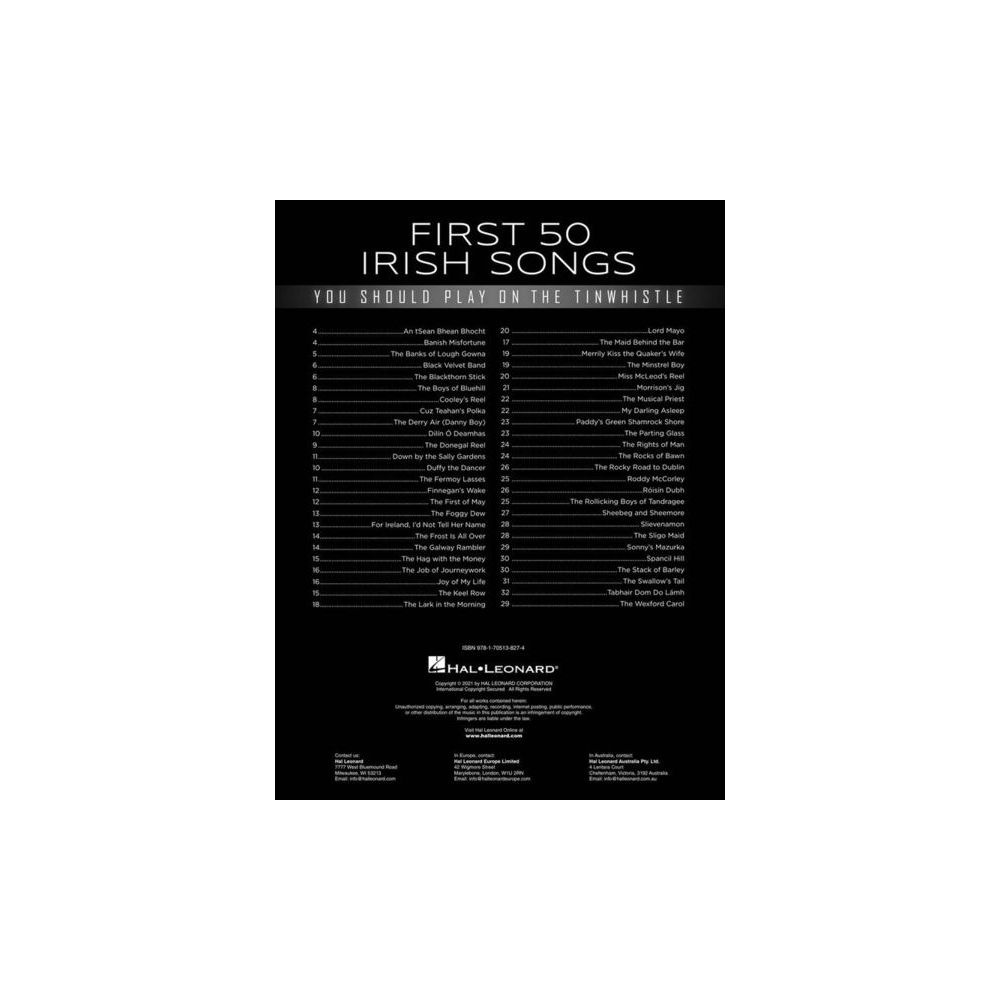 Hal Leonard First 50 Irish Tinwhistle – Thomann Ireland