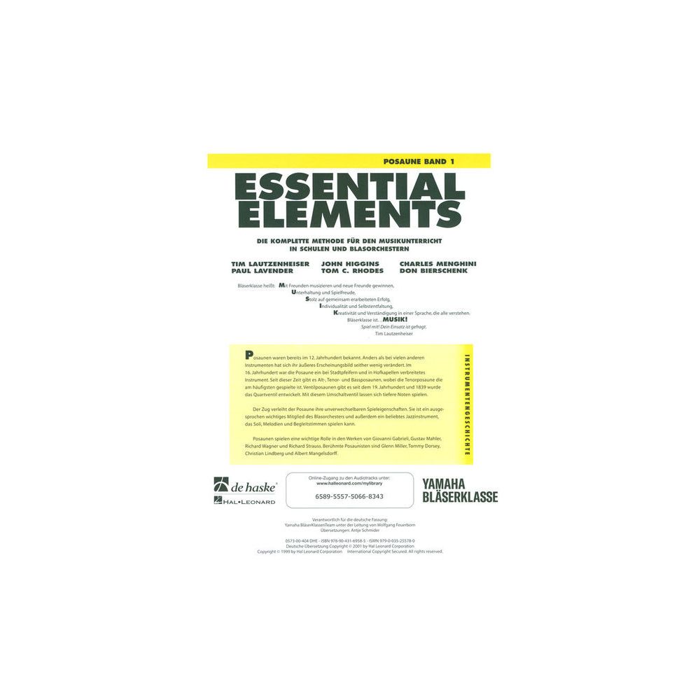 De Haske Essential Elements Trombone 1 – Thomann Ireland