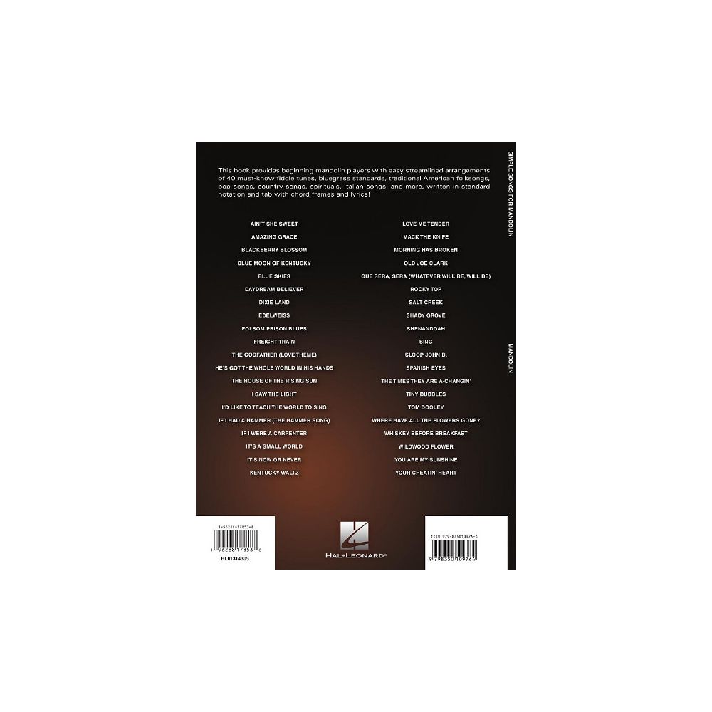 Hal Leonard Simple Songs For Mandolin – Thomann Ireland