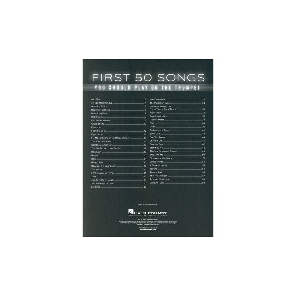 Hal Leonard 50 Songs You Should Trumpet – Thomann Ireland