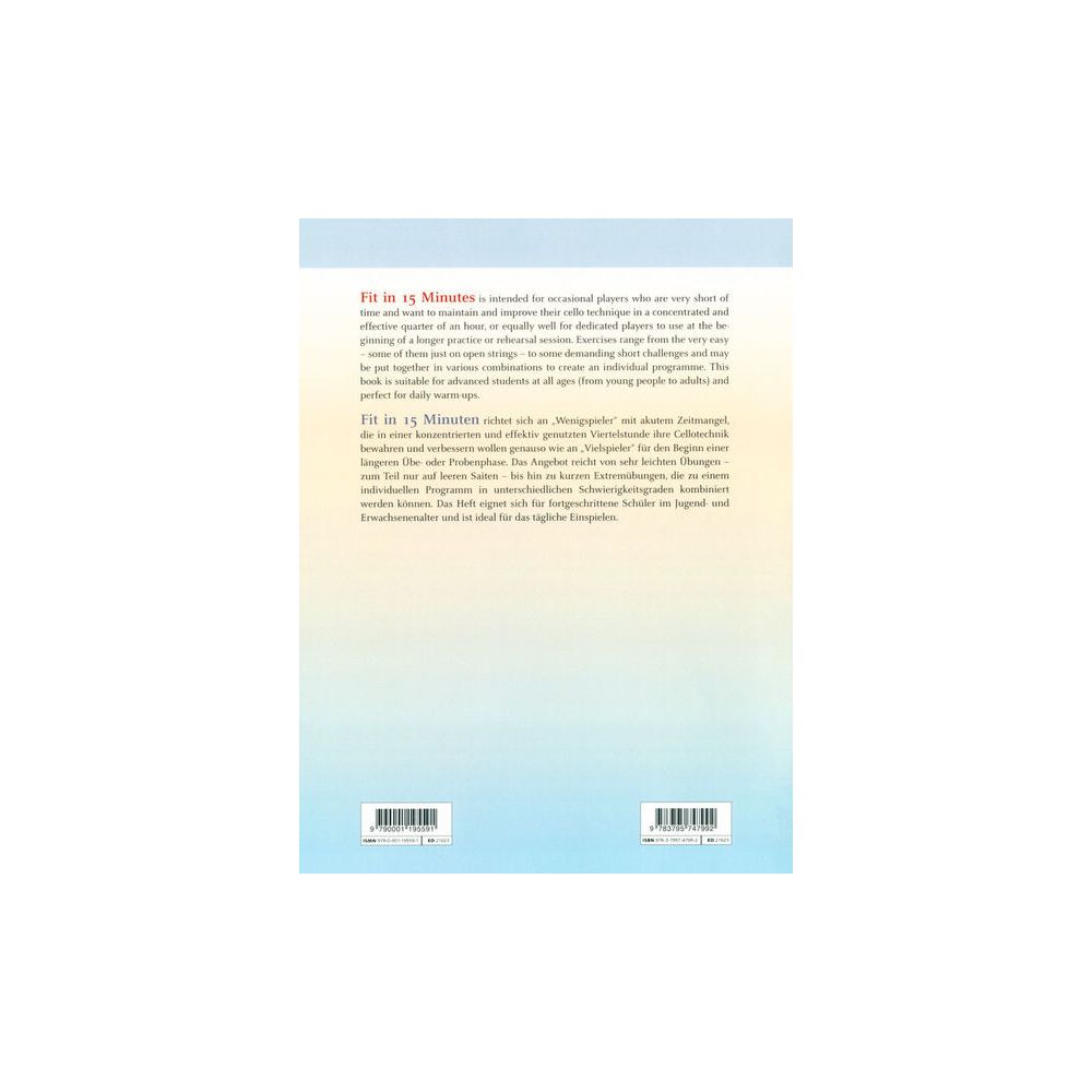 Schott Fit In 15 Minutes Cello – Thomann Ireland