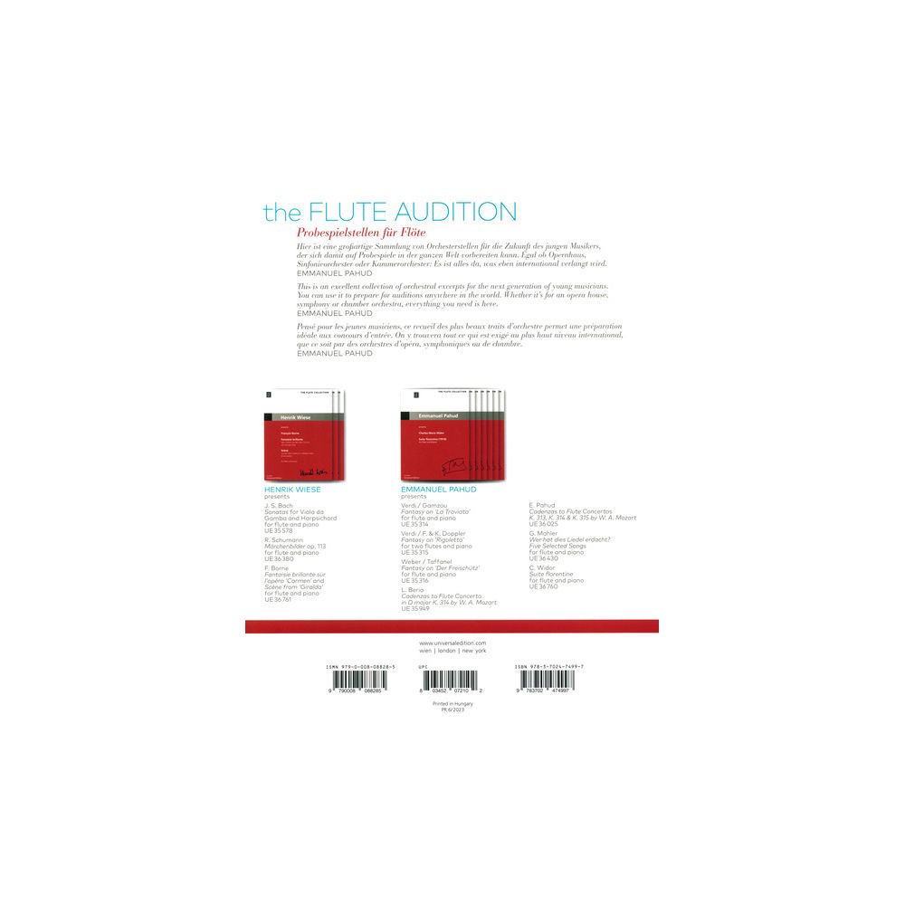 Universal Edition The Flute Audition – Thomann Ireland