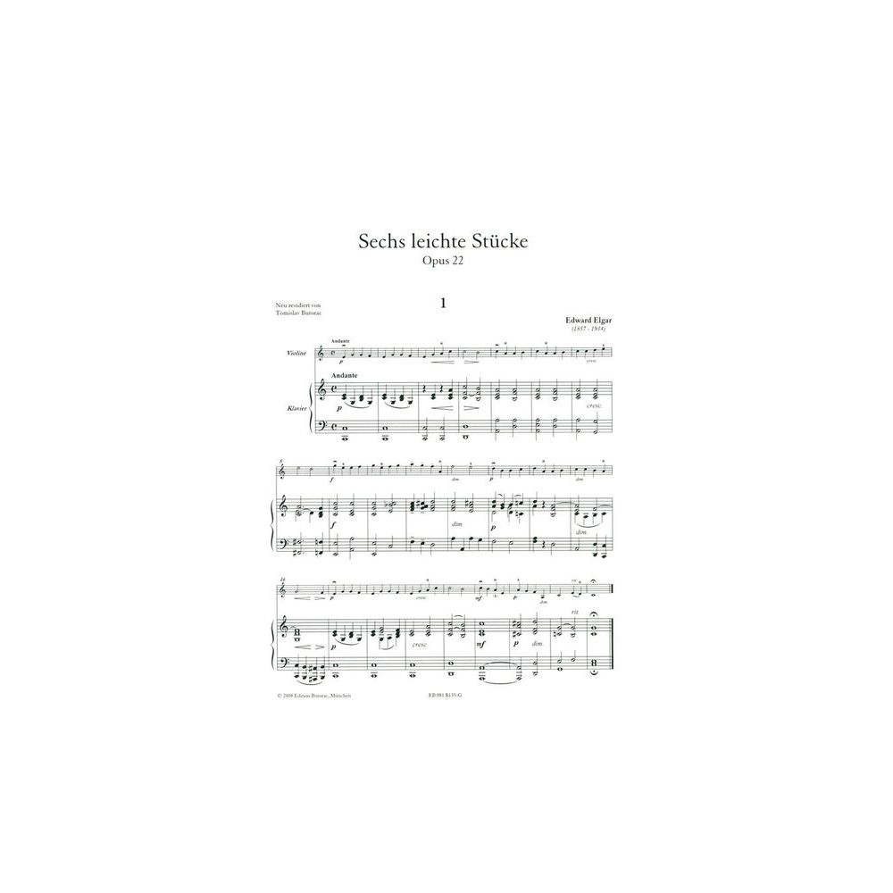 Edition Butorac Elgar 6 Leichte Stücke Violin – Thomann Ireland