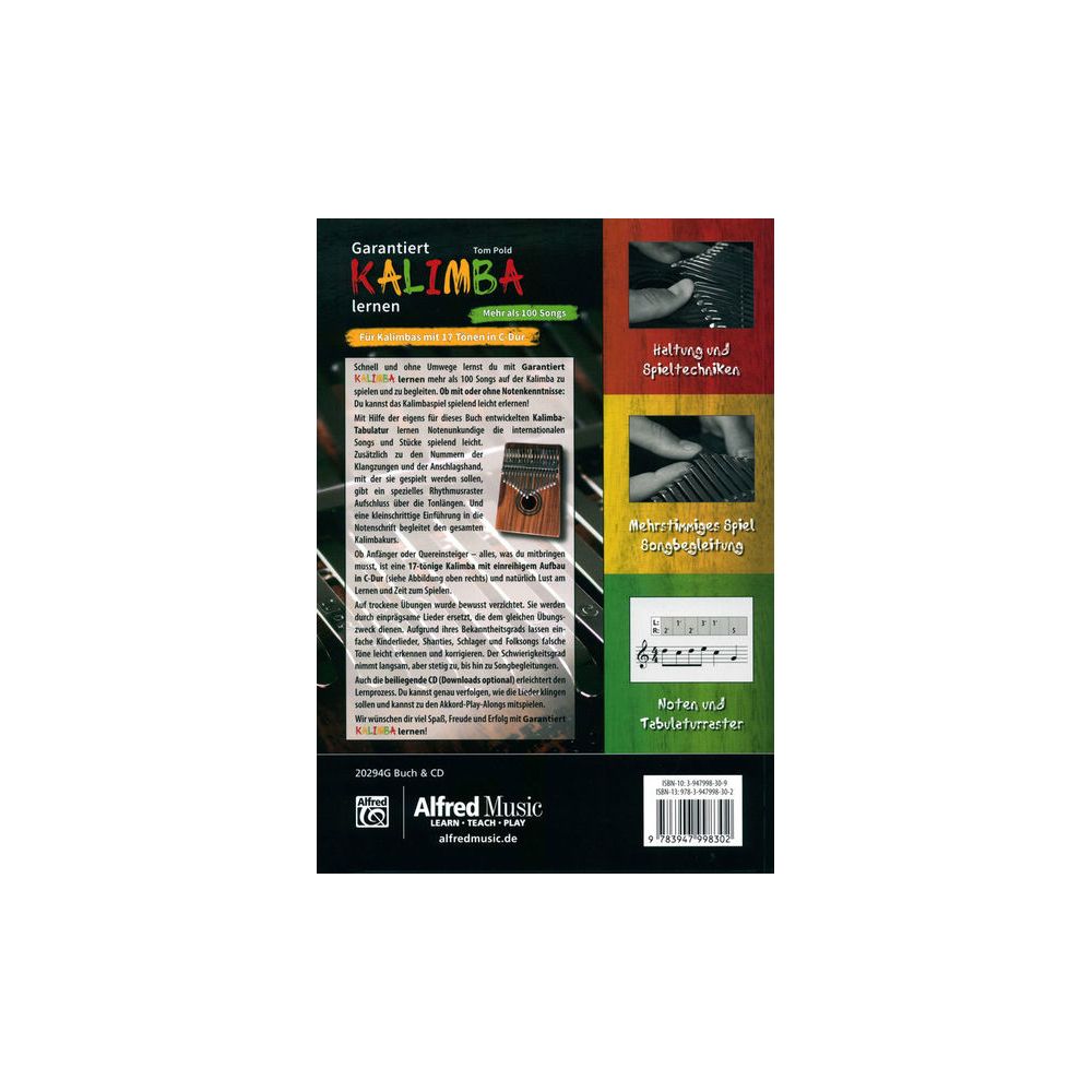 Alfred Music Publishing Garantiert Kalimba lernen – Thomann Ireland
