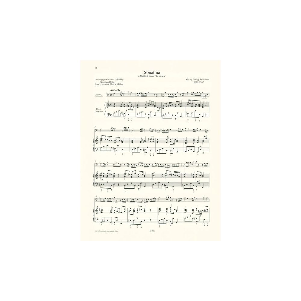 Schott Telemann 2 Sonatinen Bassoon – Thomann Ireland