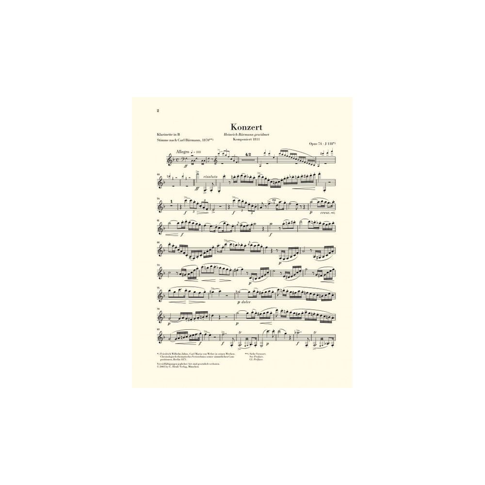 Henle Verlag Weber Clarinet Concerto No.2 – Thomann Ireland