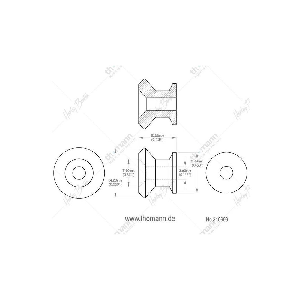 Harley Benton Parts Strap Button Black – Thomann Ireland