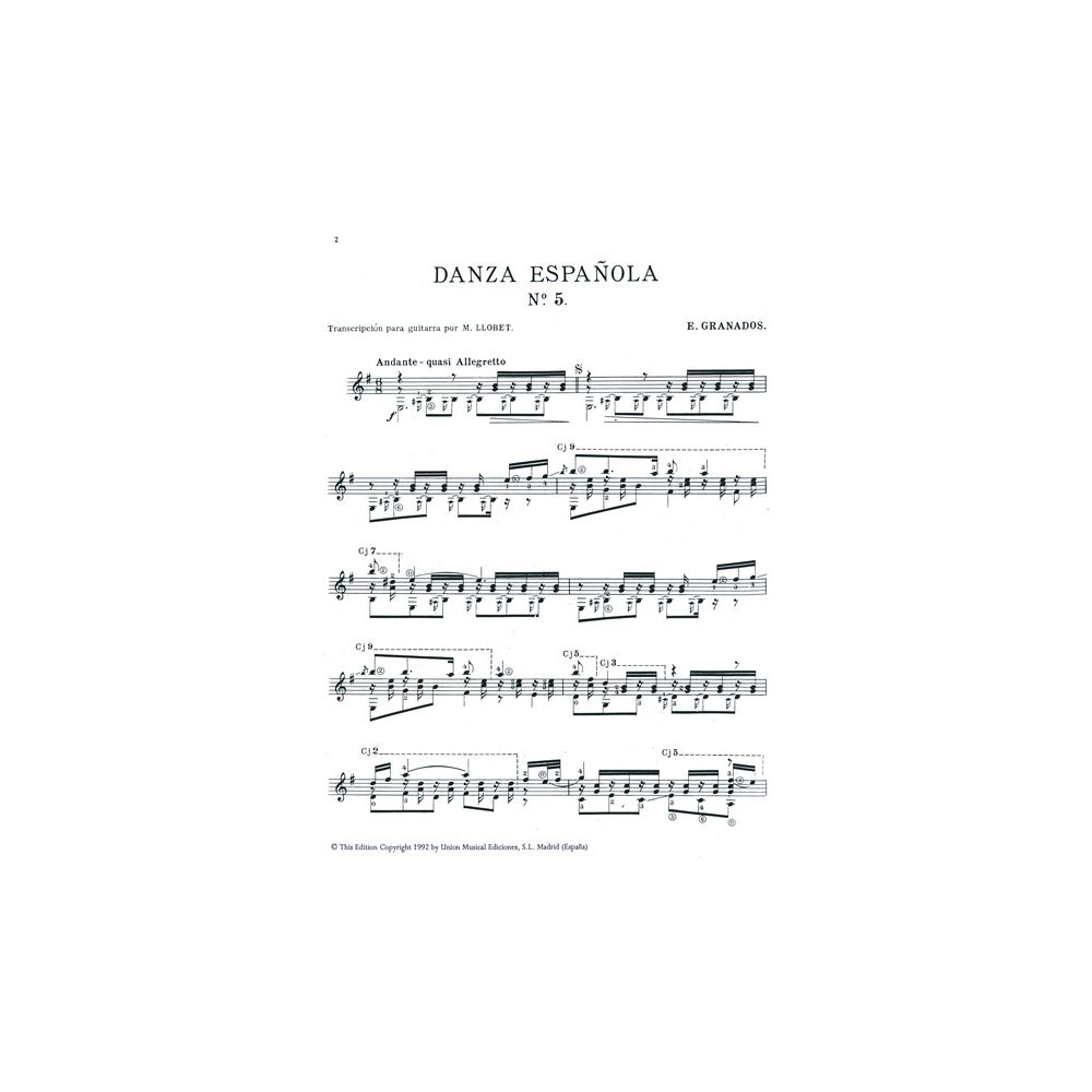 Union Musical Ediciones Granados Danza Espanola No. 5 – Thomann Ireland