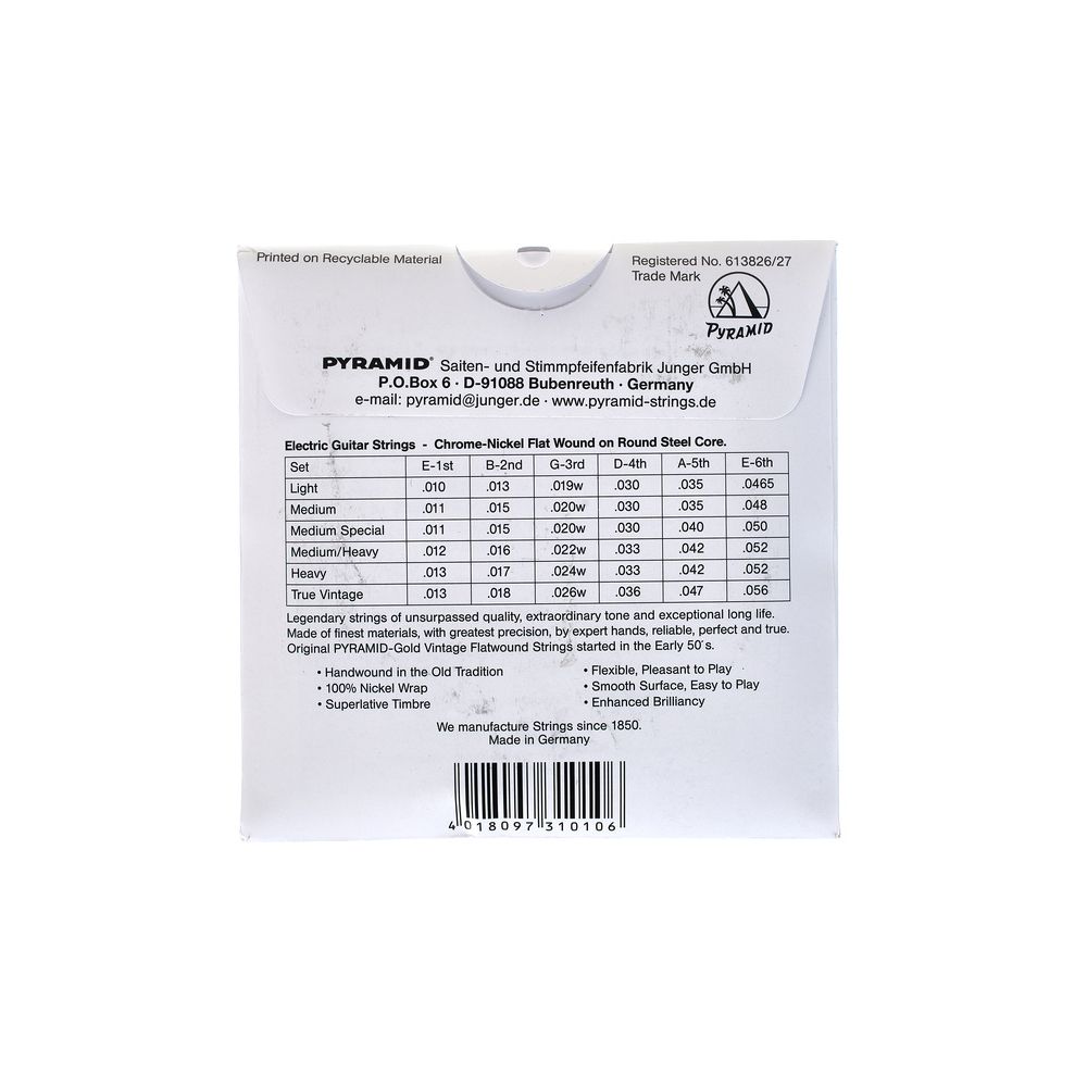 Pyramid Gold Flatwound 010