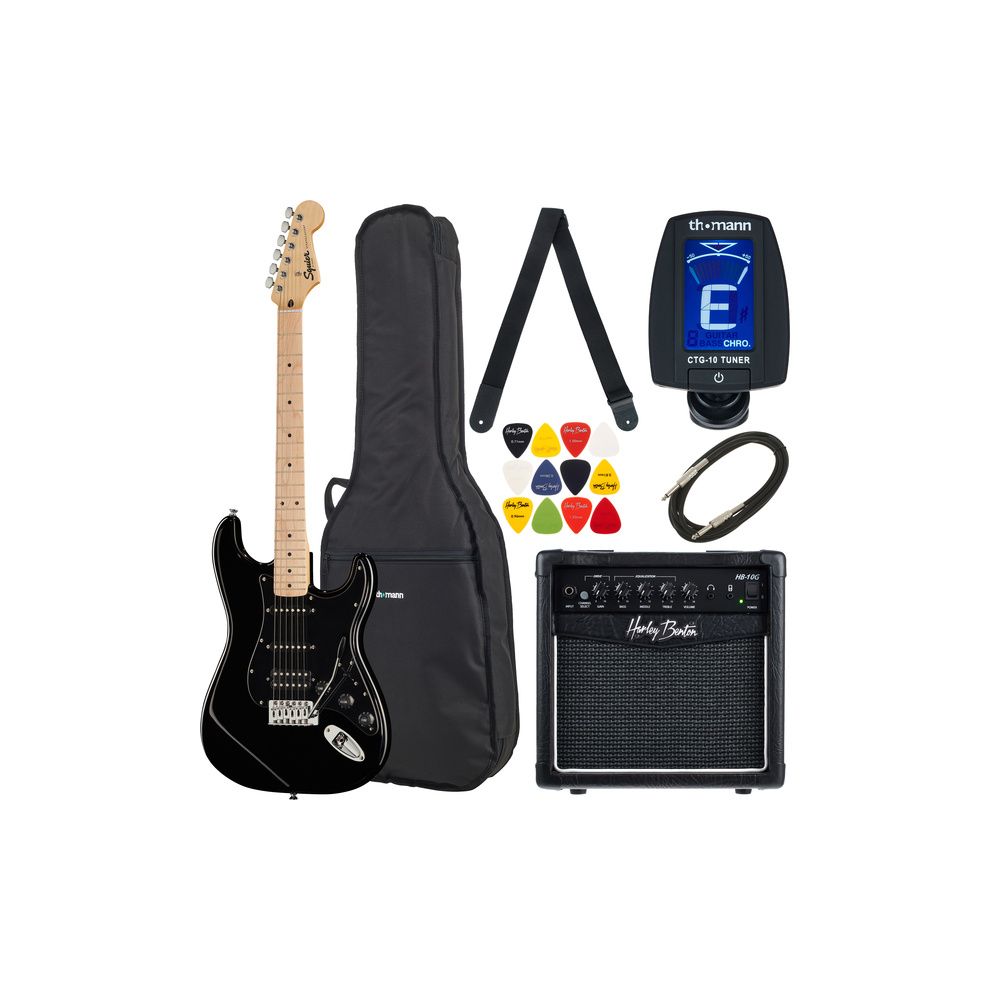 Squier Sonic Strat HSS Black Set – Thomann Ireland