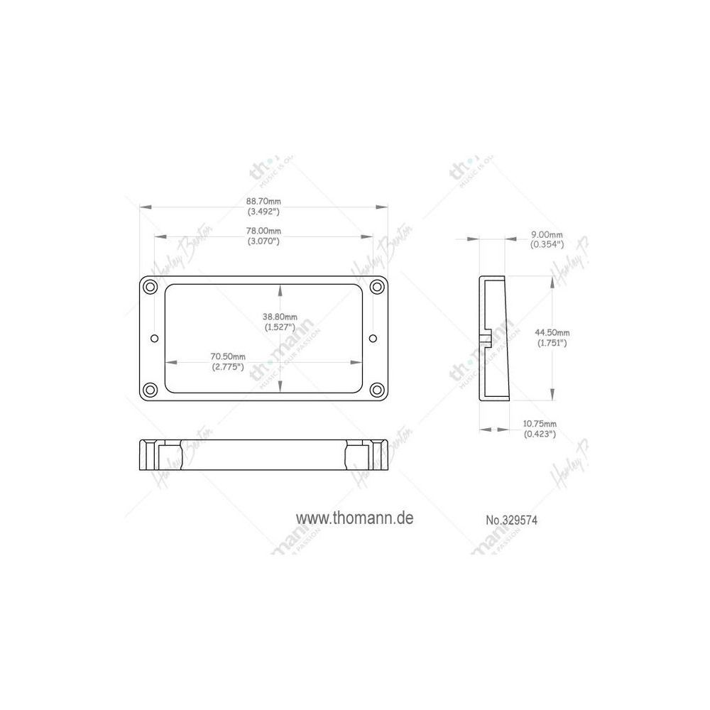 Harley Benton Hu Frame Flat Top Black Bridge – Thomann Ireland