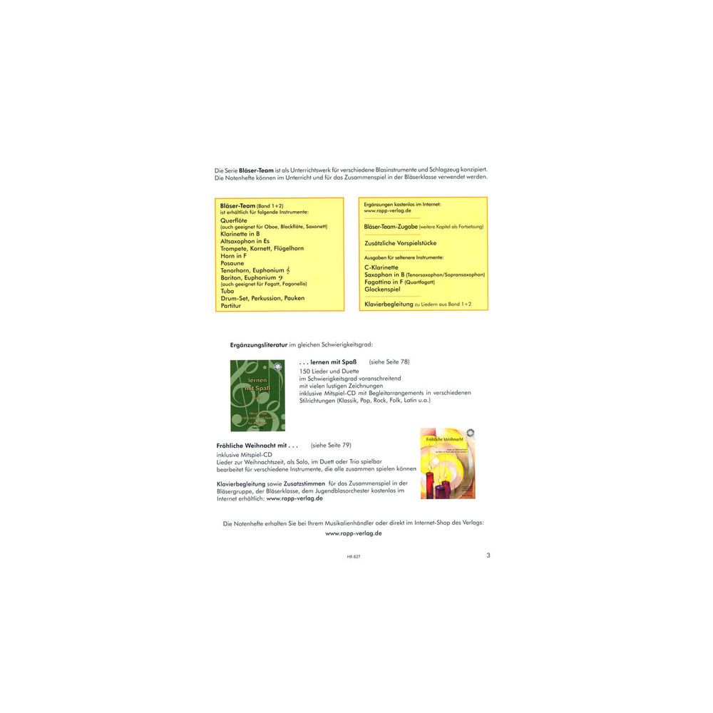 Horst Rapp Verlag Bläser