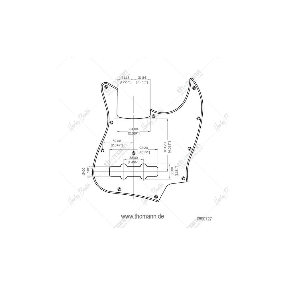 Harley Benton Parts JB Style Pickguard Black – Thomann Ireland