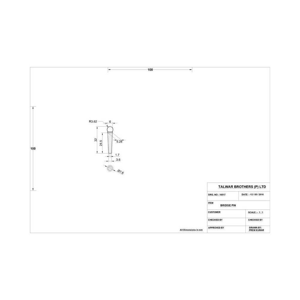 Harley Benton PartsBridgepin Set Bone Ab Eye – Thomann Ireland