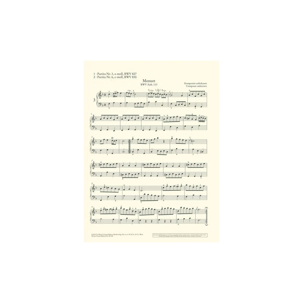 Wiener Urtext Edition Clavierbüchlein Anna Bach – Thomann Ireland