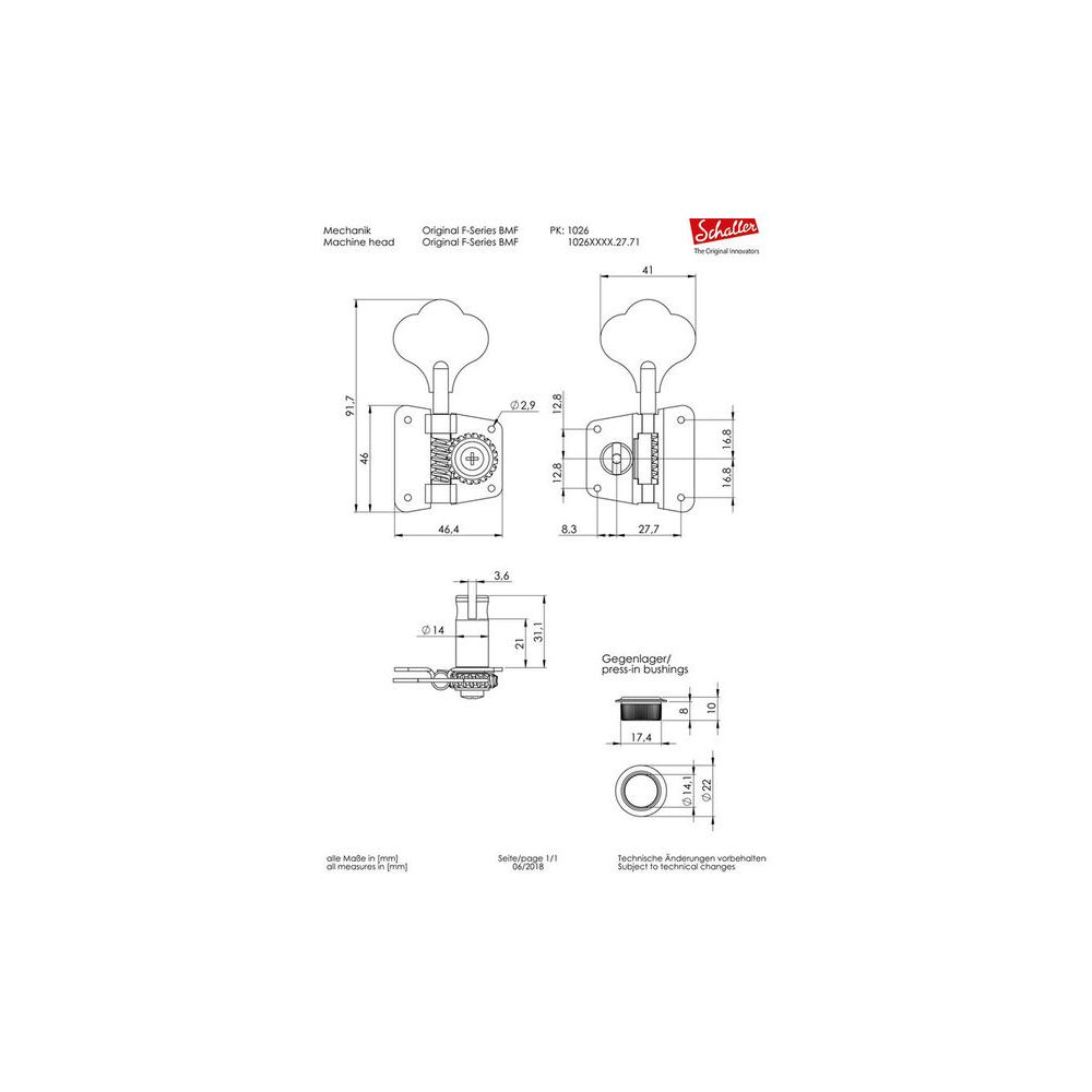 Schaller BMF Bass Tuner Set 4L BC – Thomann Ireland