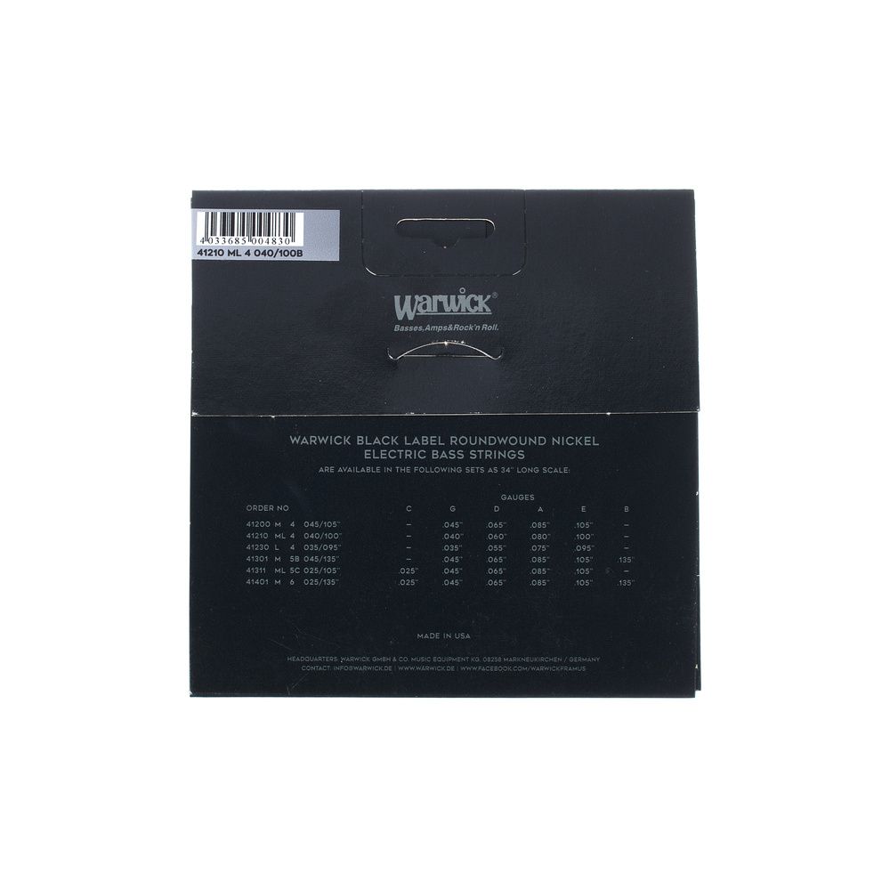 Warwick 41210 ML 4 Black Label – Thomann Ireland