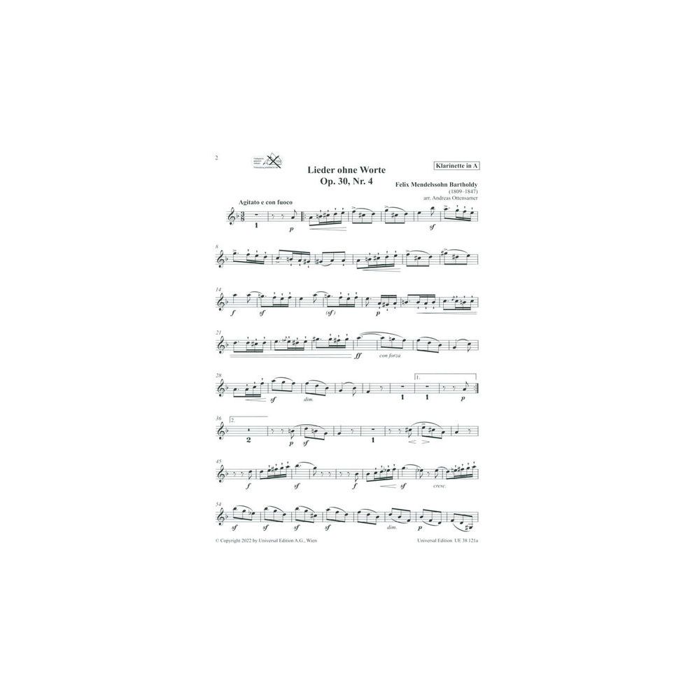 Universal Edition Mendelssohn Lieder ohne Worte – Thomann Ireland