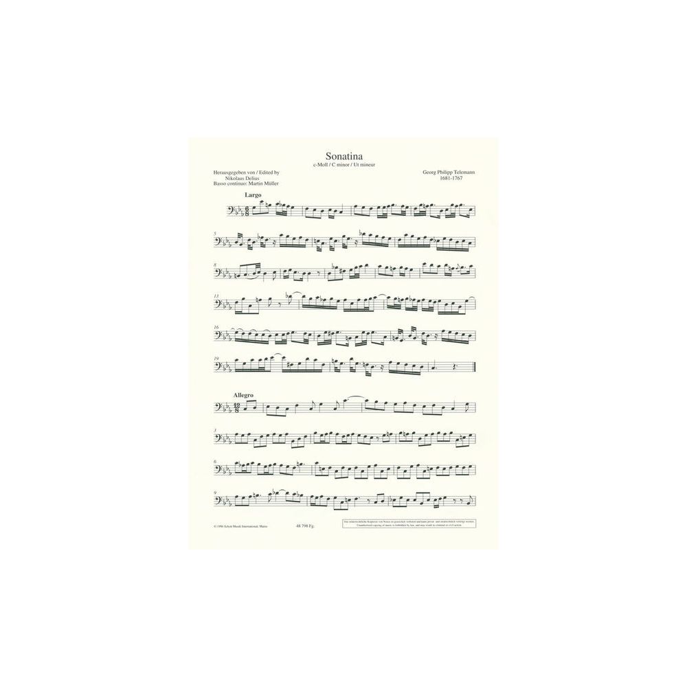 Schott Telemann 2 Sonatinen Bassoon – Thomann Ireland