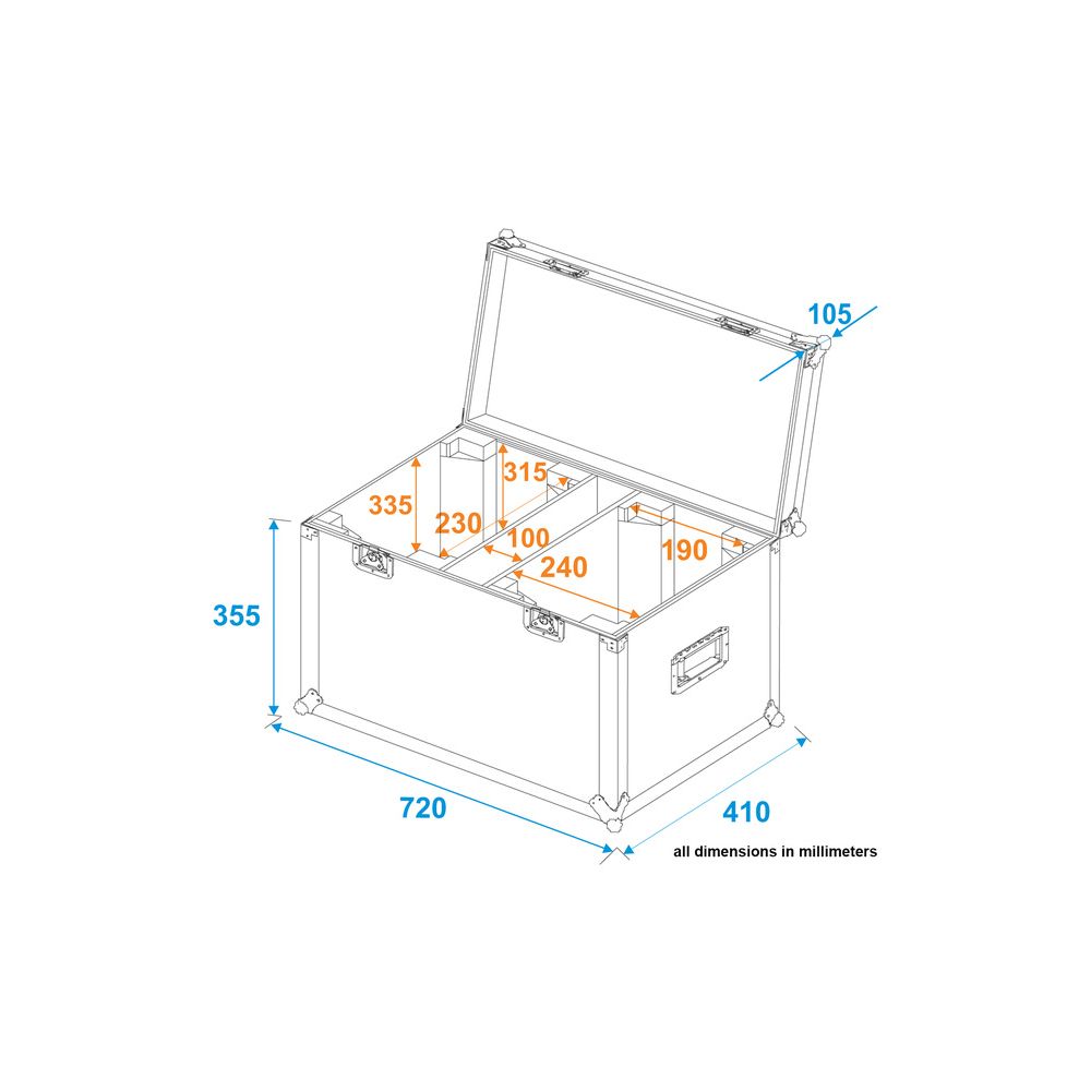 Roadinger Flightcase 2x TMH