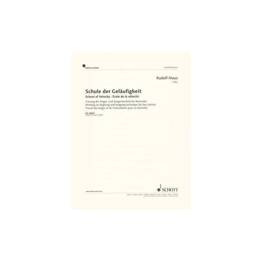 Schott Schule der Geläufigkeit Klarin – Thomann Ireland