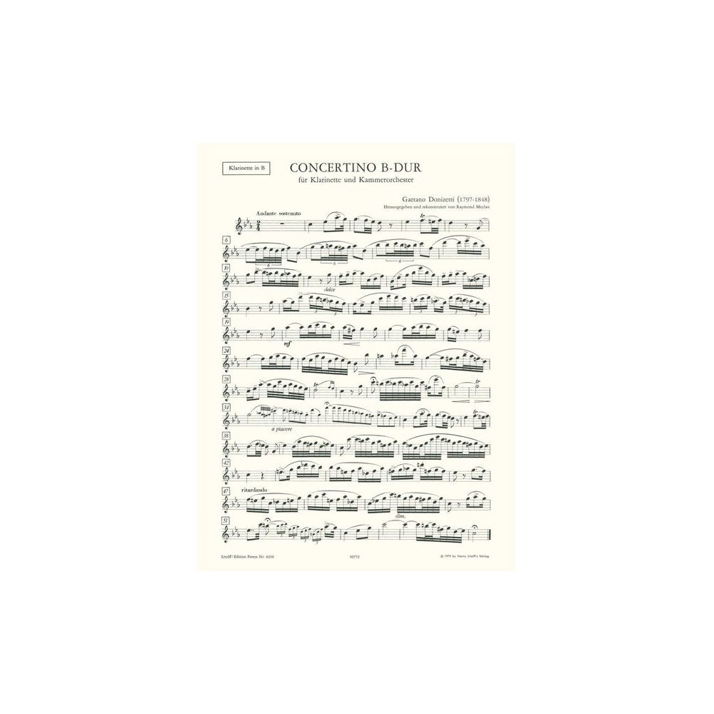Edition Peters Donizetti Concertino B