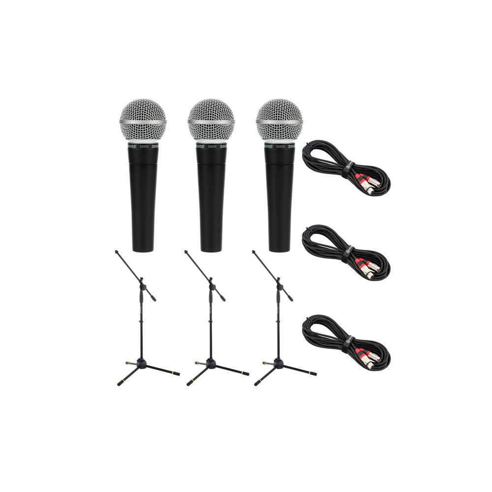 Shure SM 58 Triple stand+cable Set – Thomann Ireland
