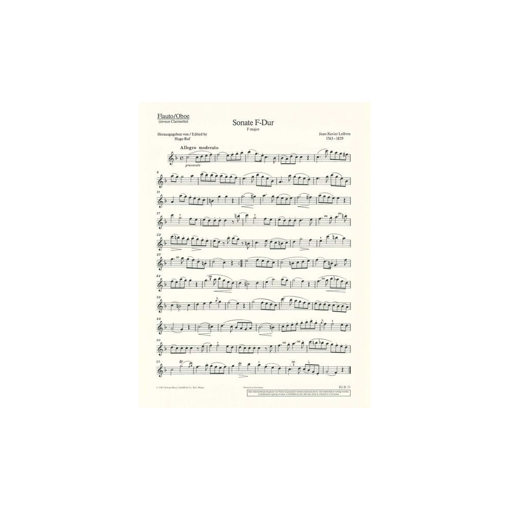 Schott Lefèvre 2 Sonaten – Thomann Ireland