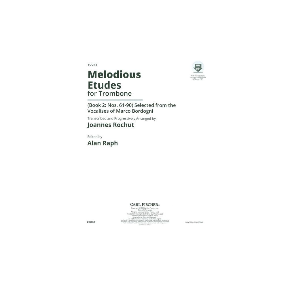 Carl Fischer Melodious Etudes for Tromb. 2 – Thomann Ireland