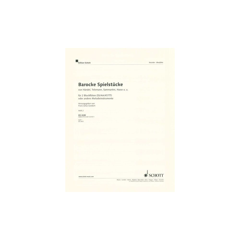 Schott Barocke Spielstücke 2 – Thomann Ireland