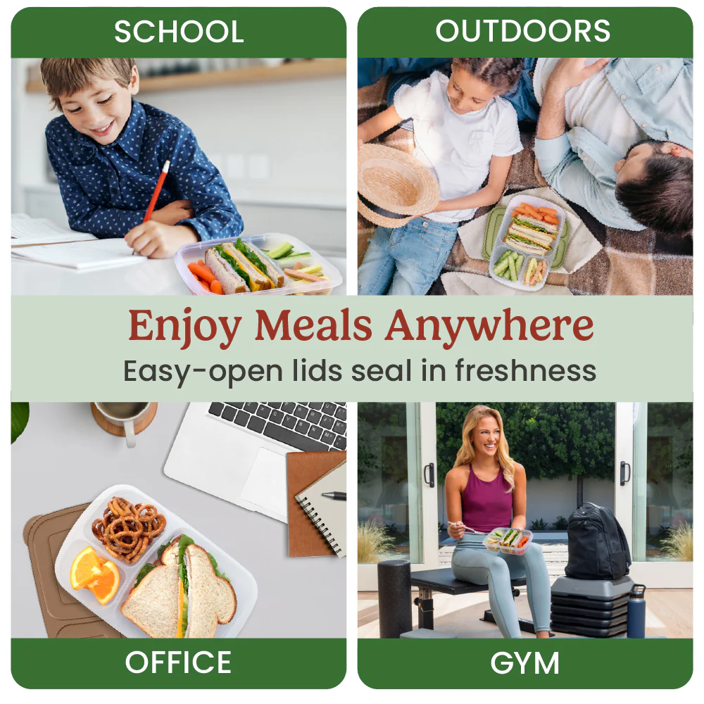 Bentgo Easyboxes 3-Compartment Food Containers 8-Piece Set