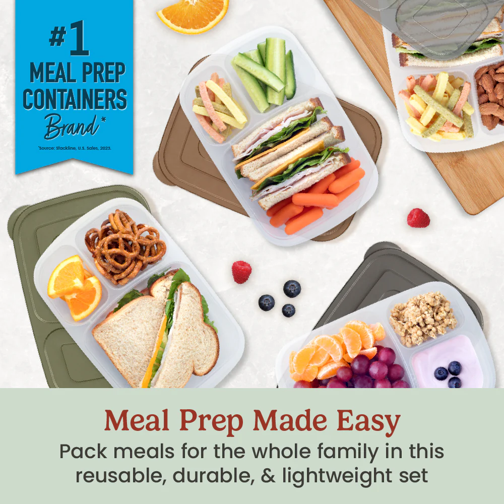 Bentgo Easyboxes 3-Compartment Food Containers 8-Piece Set