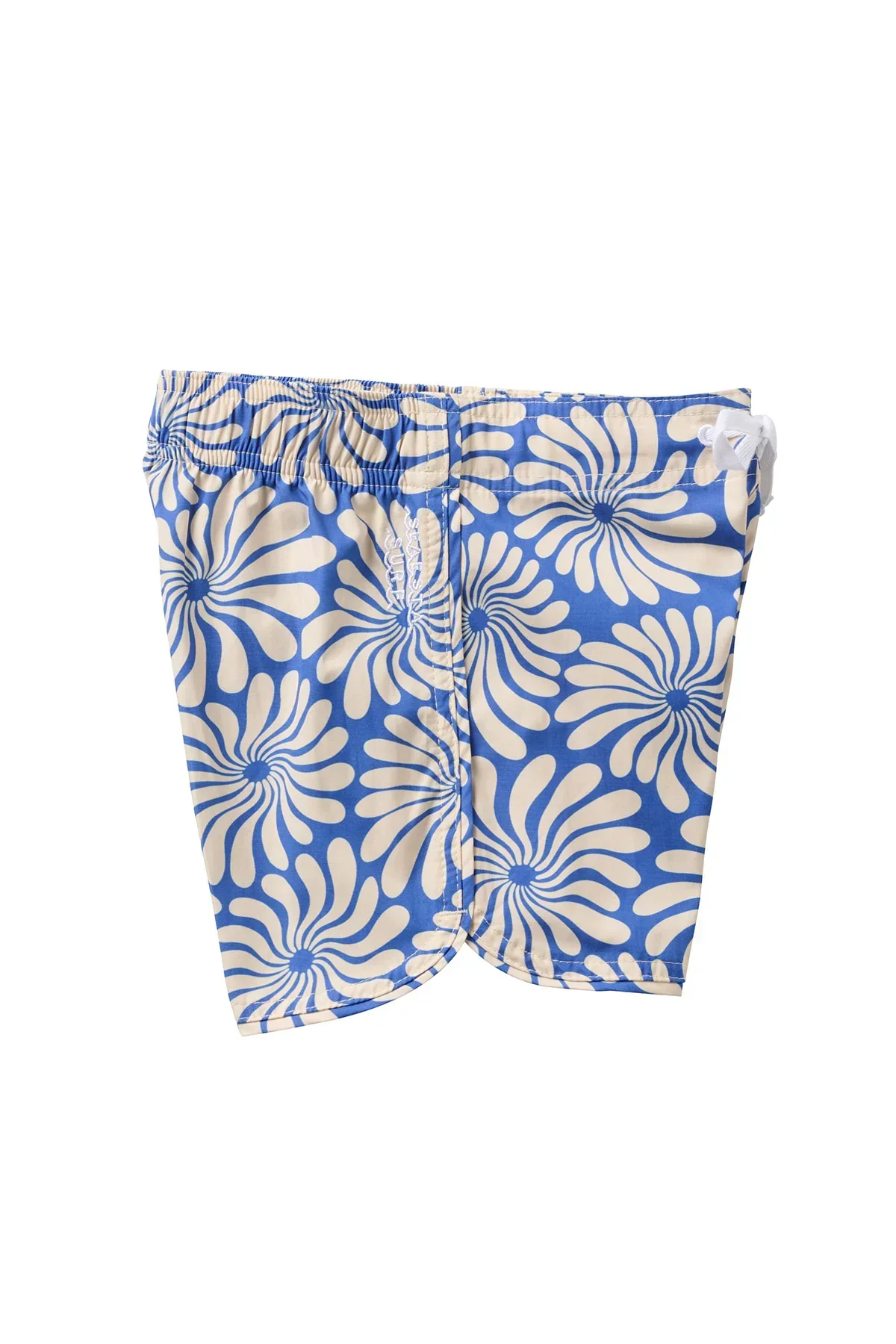 Seaesta Surf Boys Boardshorts – Scallop Retro Flare in Wavy Flowers Navy Blue