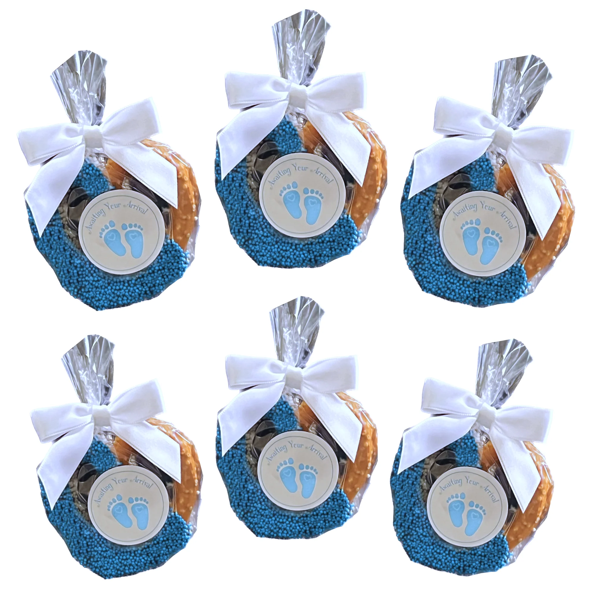 Baby Shower Chocolate Covered Jumbo Pretzels - Boy