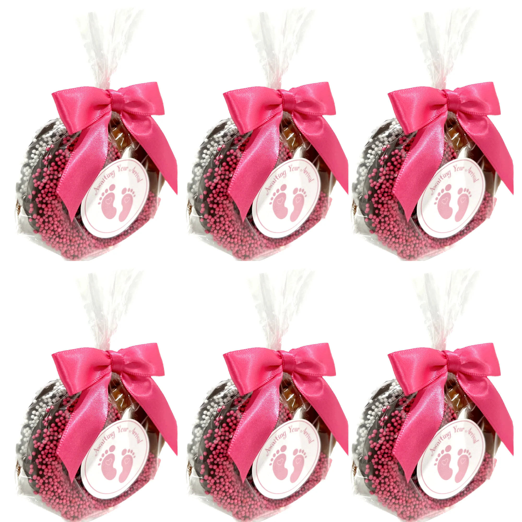 Baby Shower Chocolate Covered Jumbo Pretzels - Girl