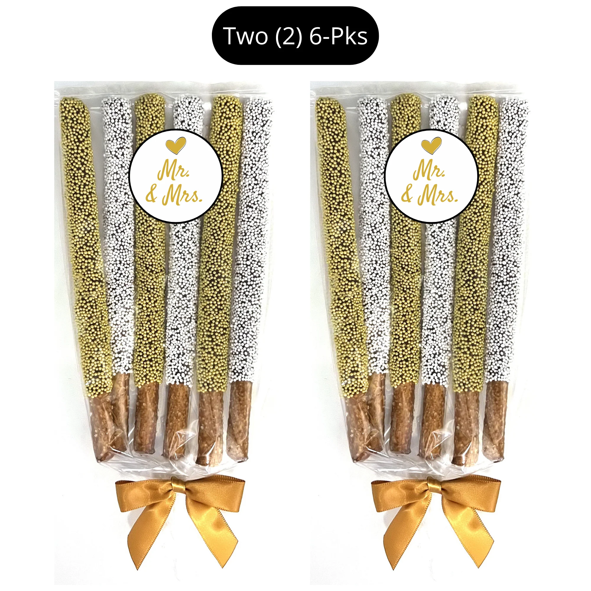 Wedding Chocolate Pretzel Rods - Mr. & Mrs.