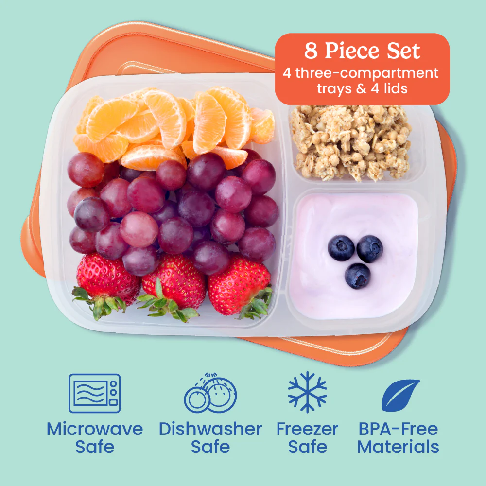Bentgo Easyboxes 3-Compartment Food Containers 8-Piece Set