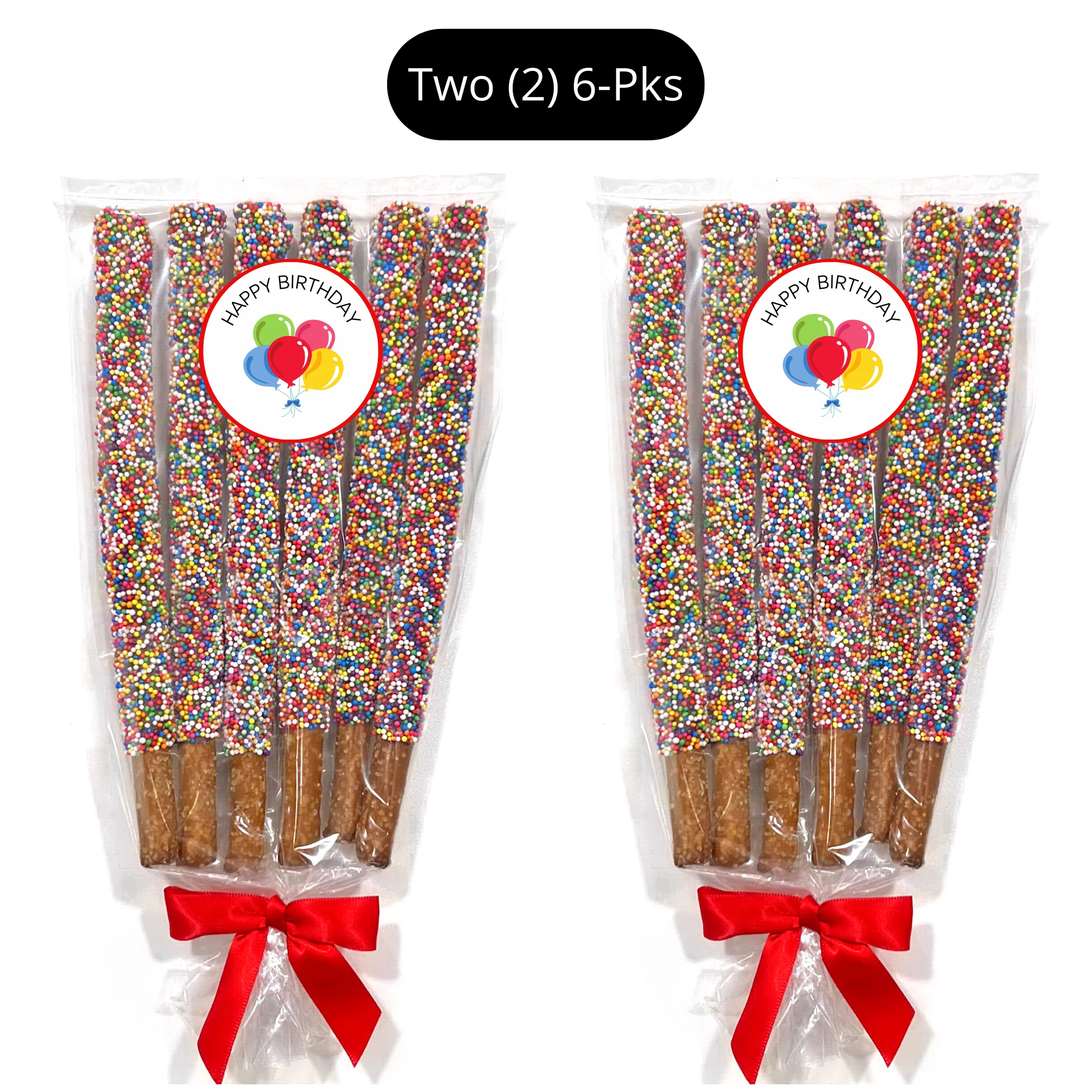 Happy Birthday Chocolate Covered Pretzel Rods
