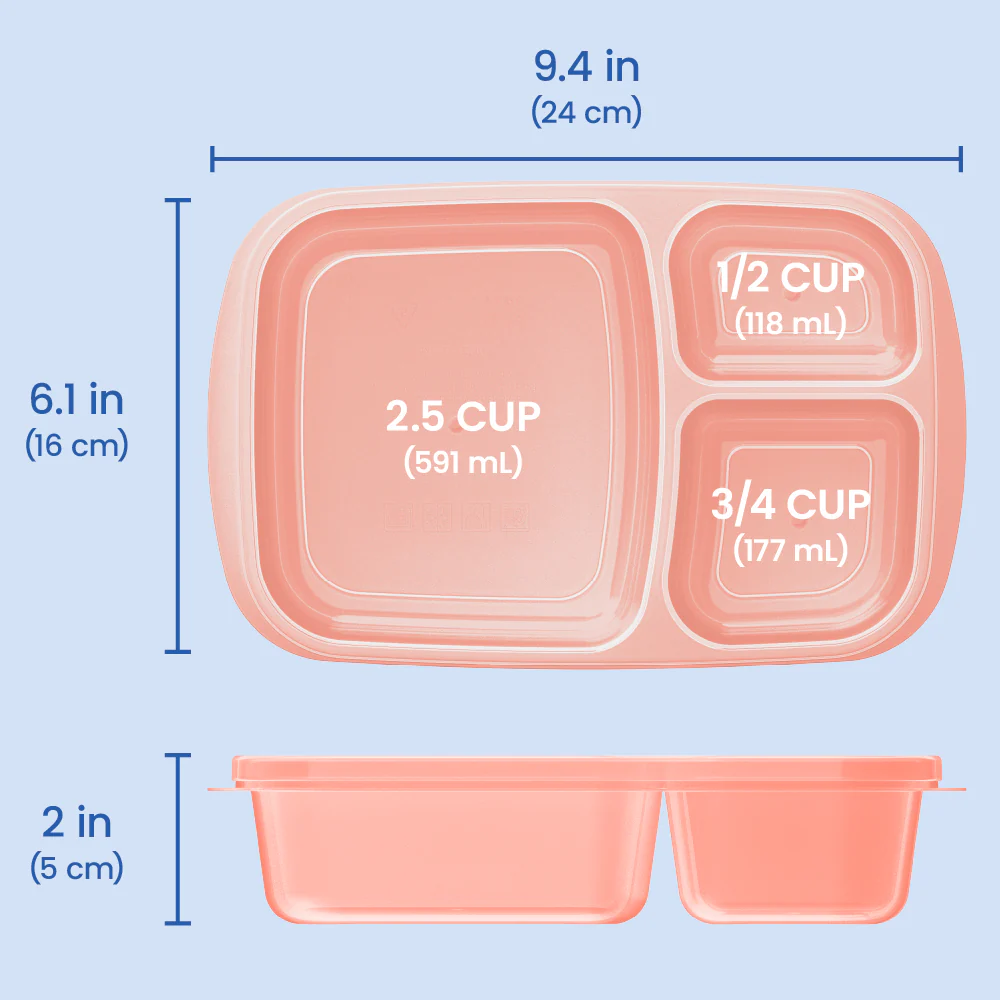 Bentgo Easyboxes 3-Compartment Food Containers 8-Piece Set